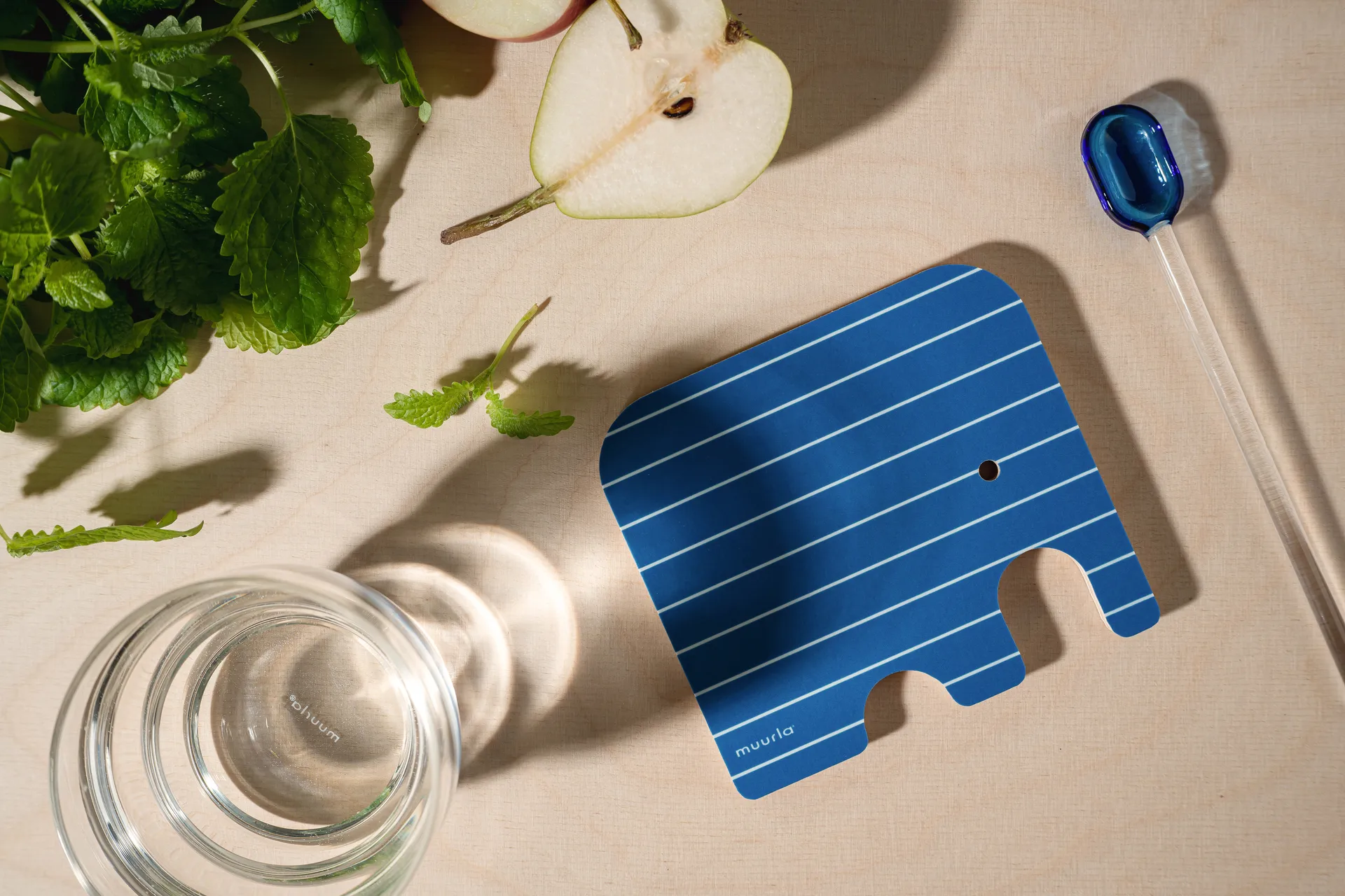 Elephant glasonderzetter 11x10 cm, Blue Muurla