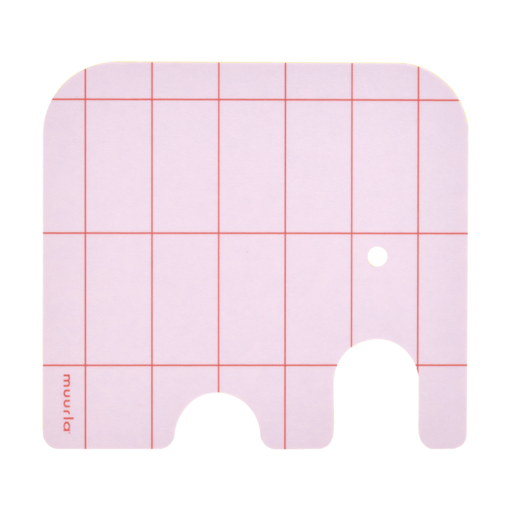 Elephant glasonderzetter 11x10 cm - Pink - Muurla