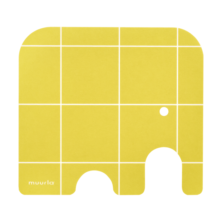 Elephant glasonderzetter 11x10 cm, Yellow Muurla