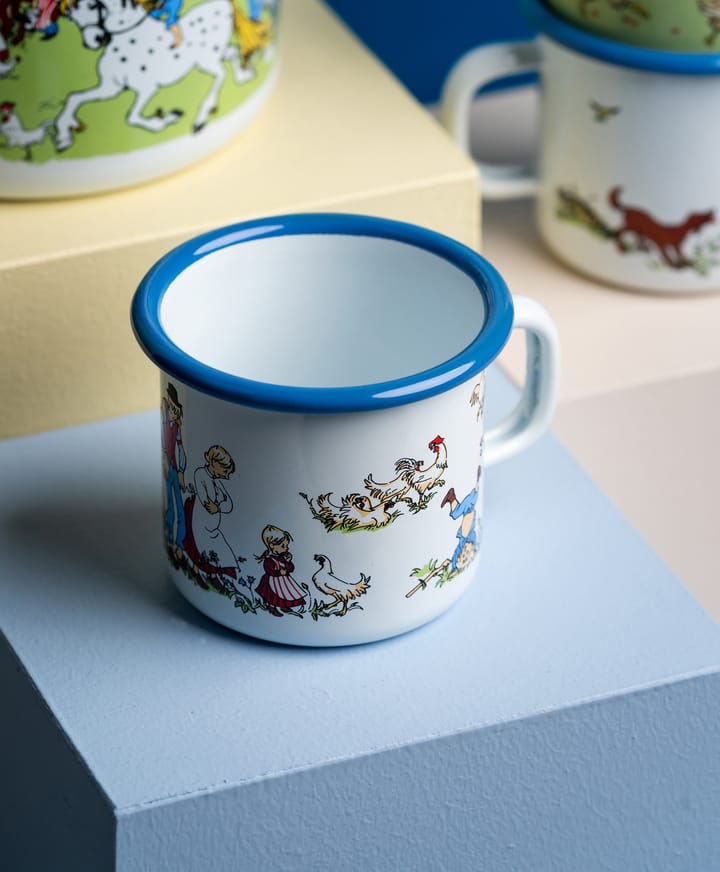 Emil blue emaillen mok 1,5 dl, Light blue Muurla