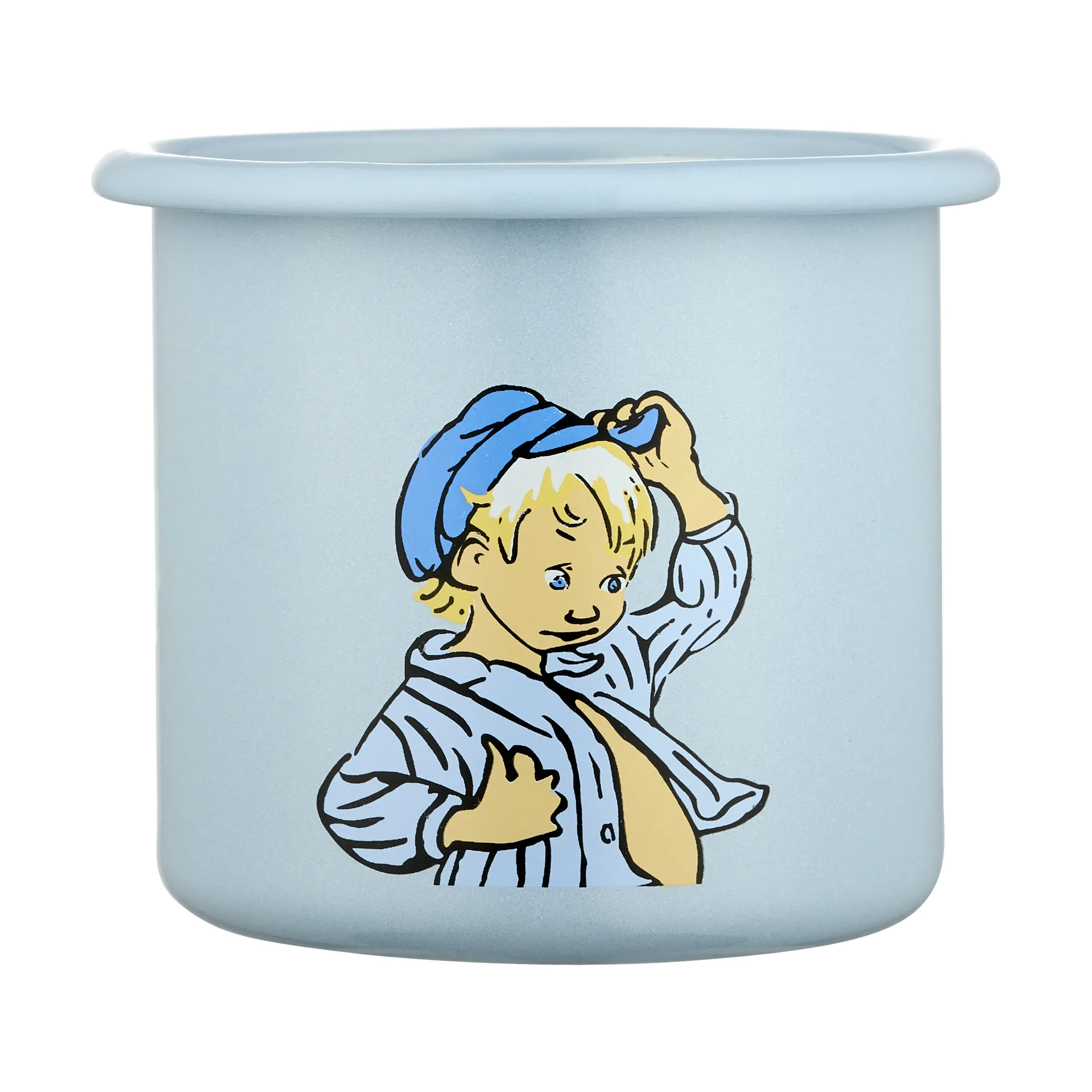 Emil blue emaillen mok 2,5 dl, Emil Muurla