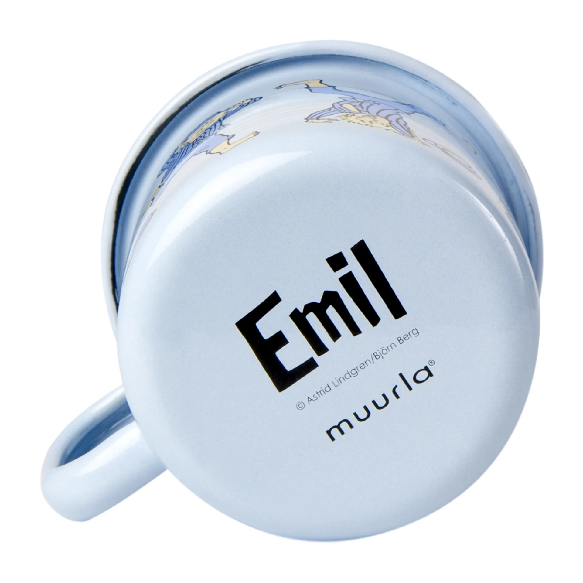 Emil blue emaillen mok 2,5 dl, Light blue Muurla
