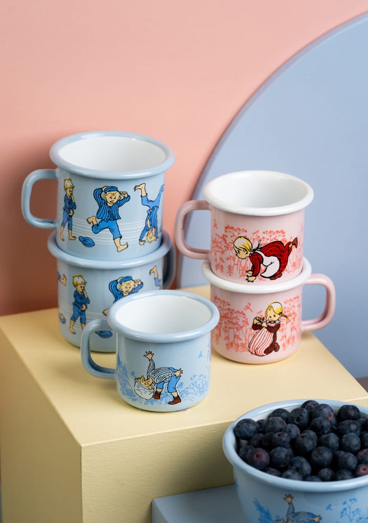 Emil blue emaillen mok 2,5 dl, Light blue Muurla