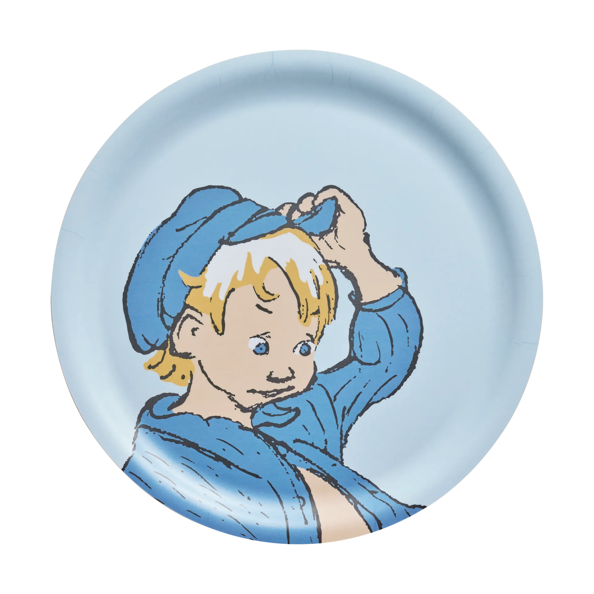 Emil dienblad Ø25 cm, Blauw Muurla