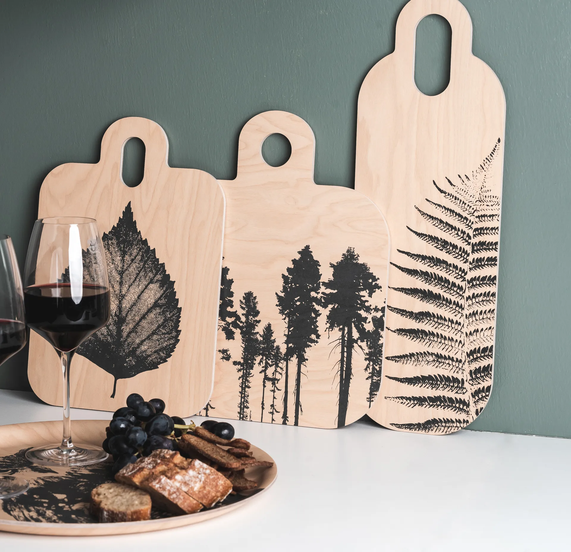 Forest snijplank 25x32 cm, natuur-zwart Muurla