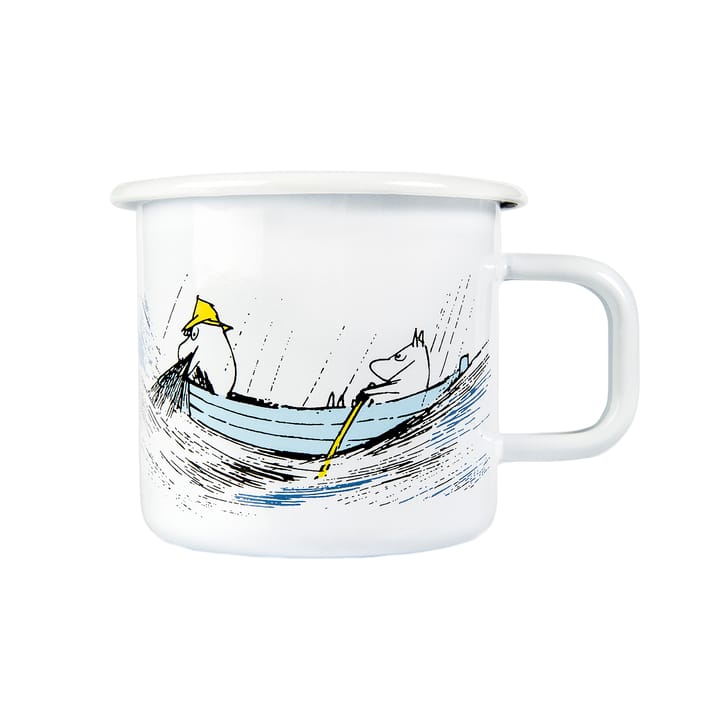 Gone fishing emaille mok 37 cl, Wit Muurla