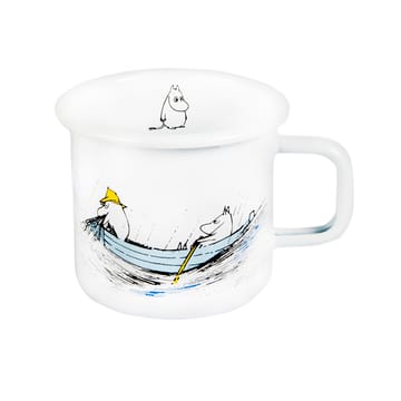 Gone fishing emaille mok 37 cl - Wit - Muurla