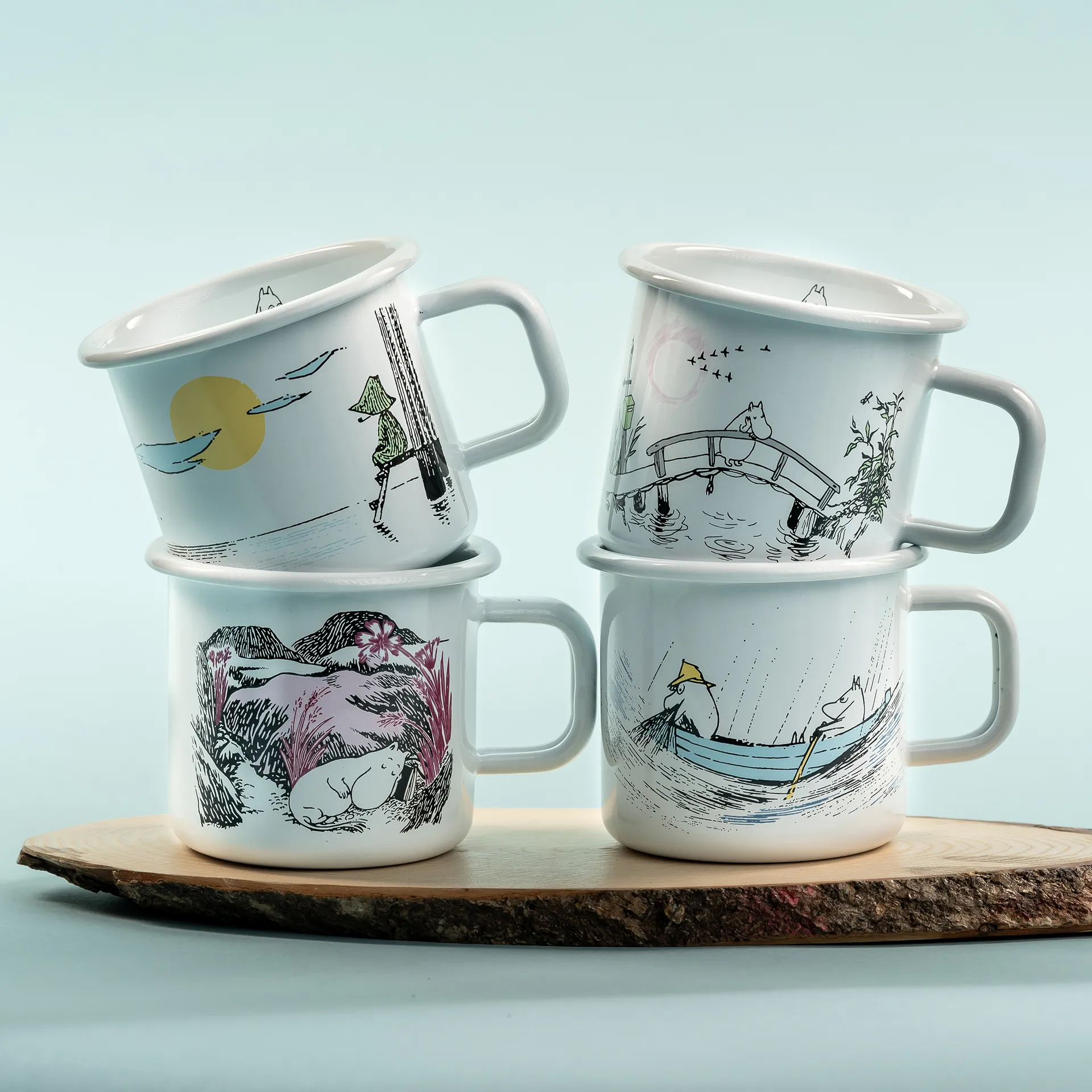 Gone fishing emaille mok 37 cl, Wit Muurla