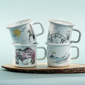 Gone fishing emaille mok 37 cl - Wit - Muurla