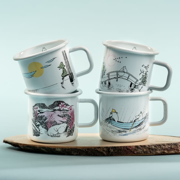 Gone fishing emaille mok 37 cl, Wit Muurla