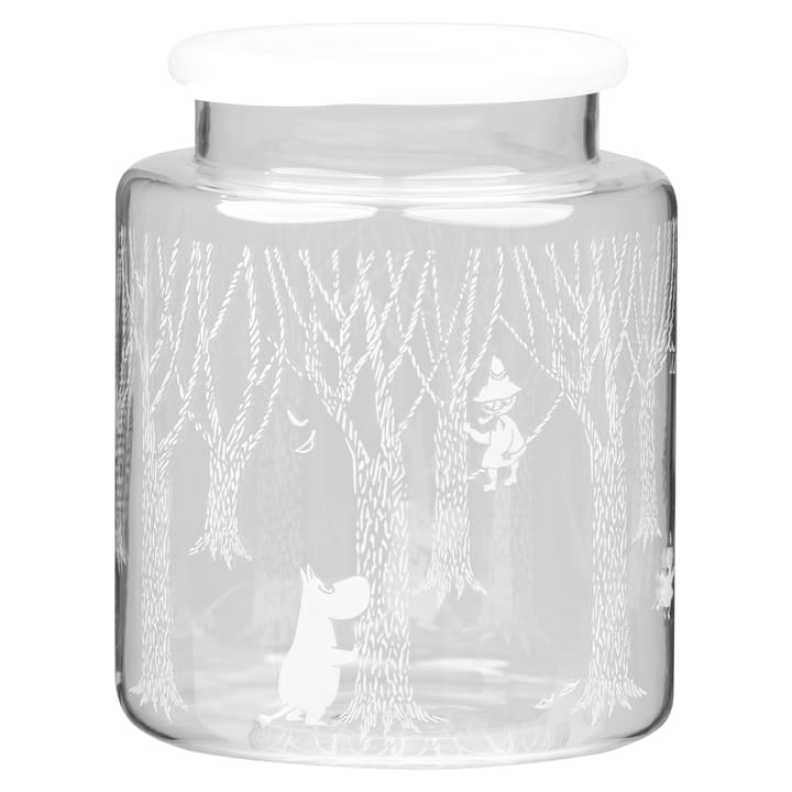 In the Woods glazen pot met siliconendeksel  17 cm - Helder-wit - Muurla