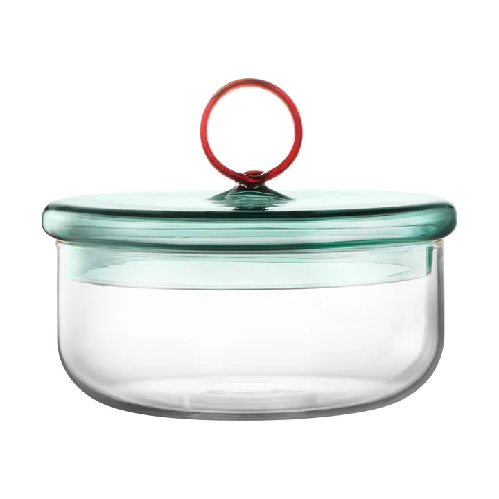 Loop lage schaal met deksel Ø15 cm - Klar-teal-amber - Muurla