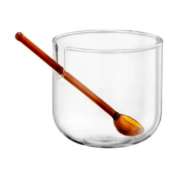 Loop suikerschaal incl. lepel Ø14 cm - Klaar-pink-amber - Muurla