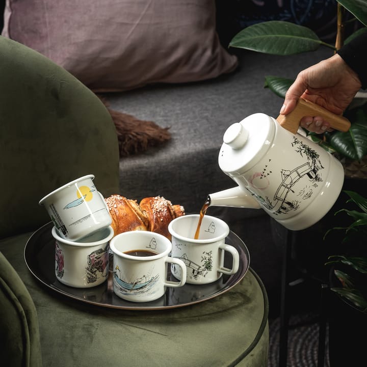 Missing you koffiekan emaille 1,6 l, Wit Muurla
