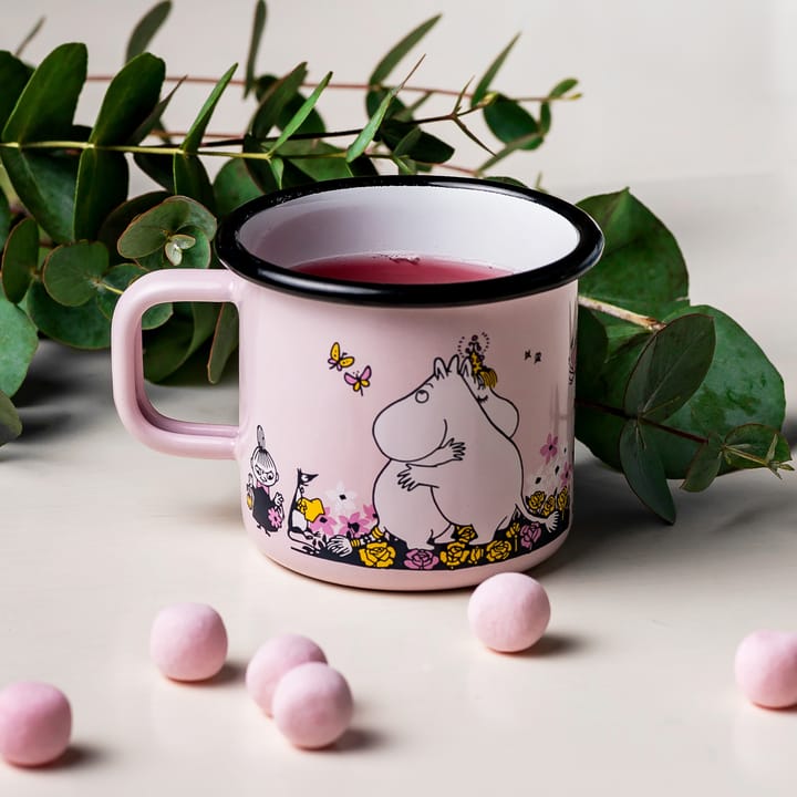 Moemin geëmaileerde mok knuffel 37 cl, Roze Muurla