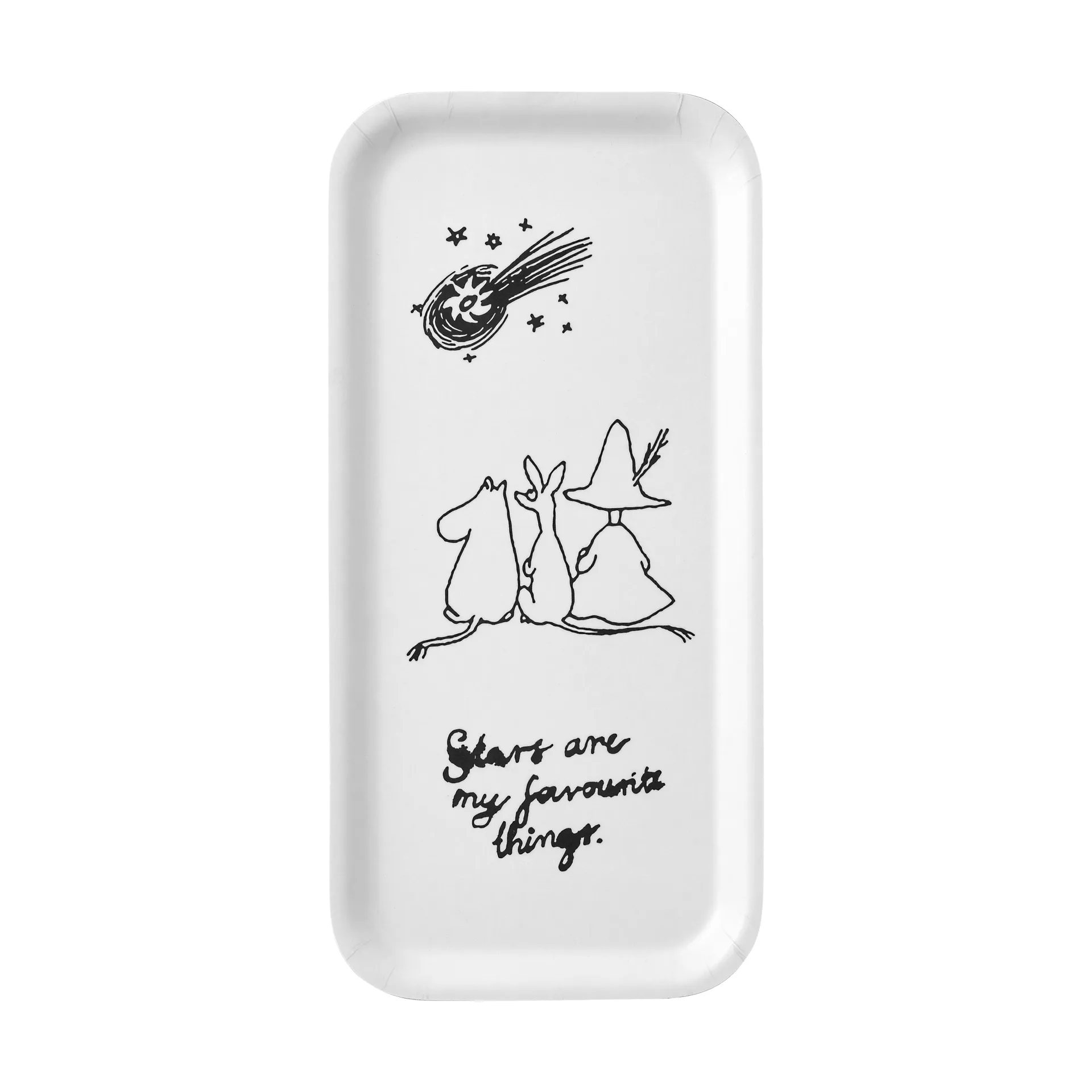 Moomin 80 dienblad 13x27 cm, Wit Muurla