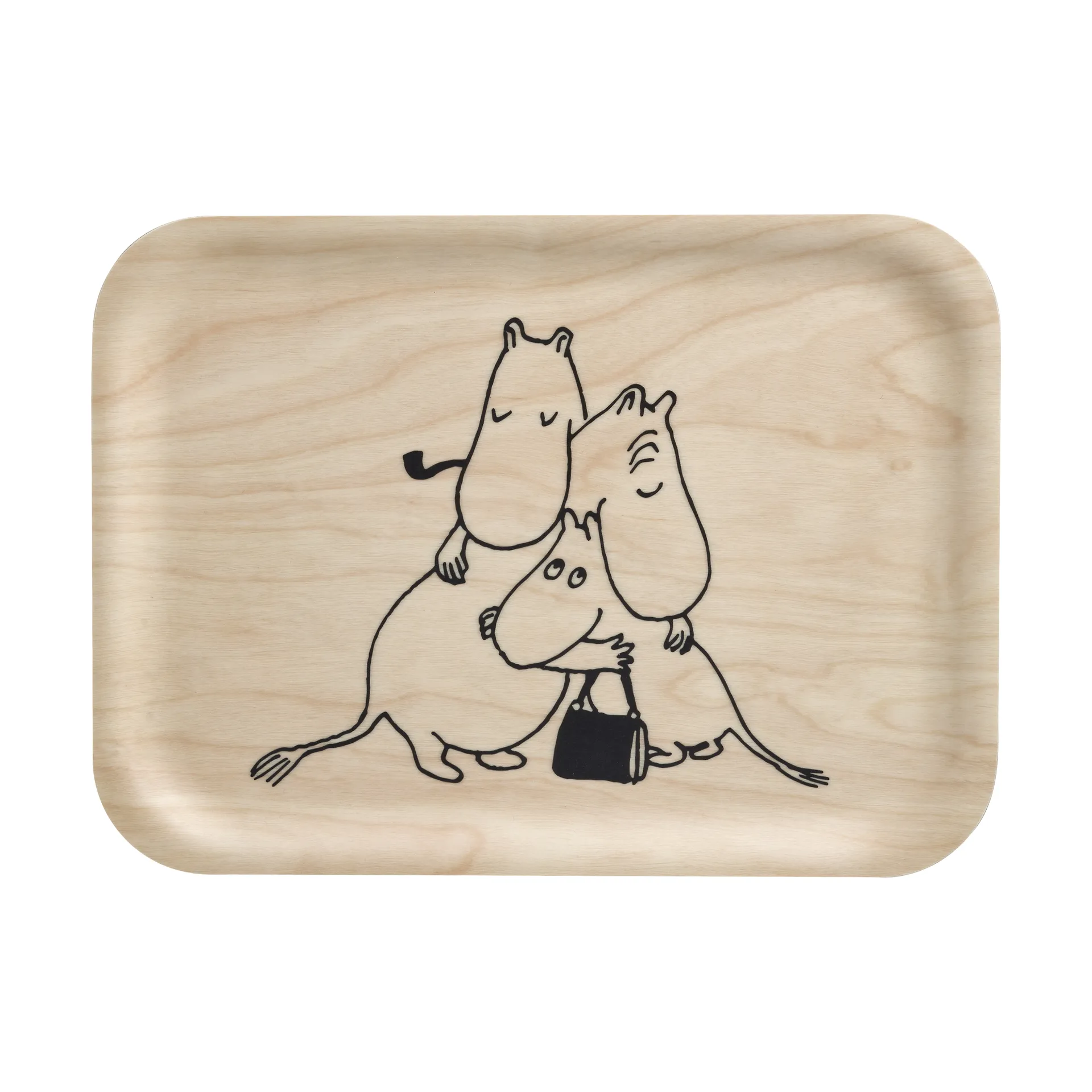 Moomin 80 dienblad 20x27 cm, Berkenhout Muurla