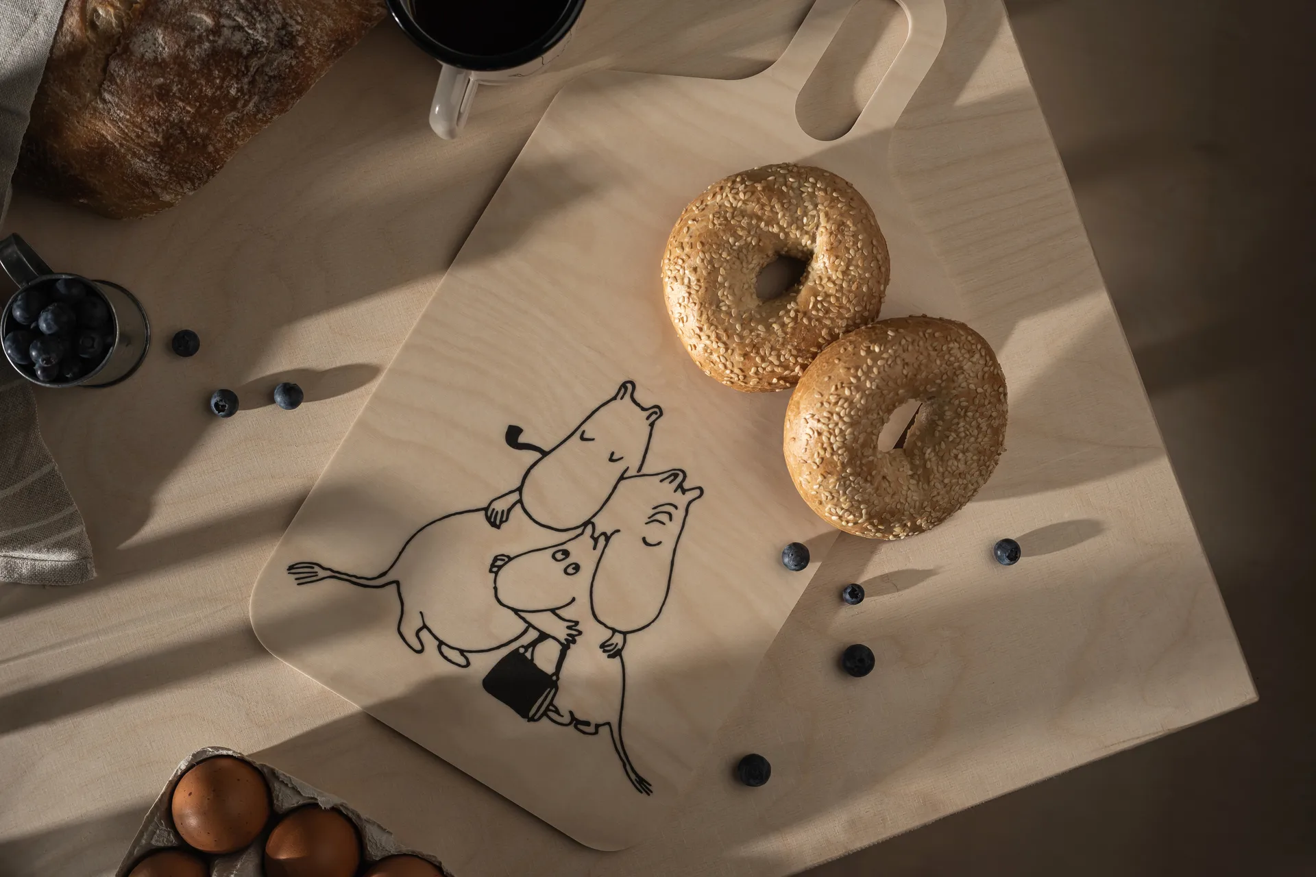 Moomin 80 snijplank 23x44 cm, Wit Muurla