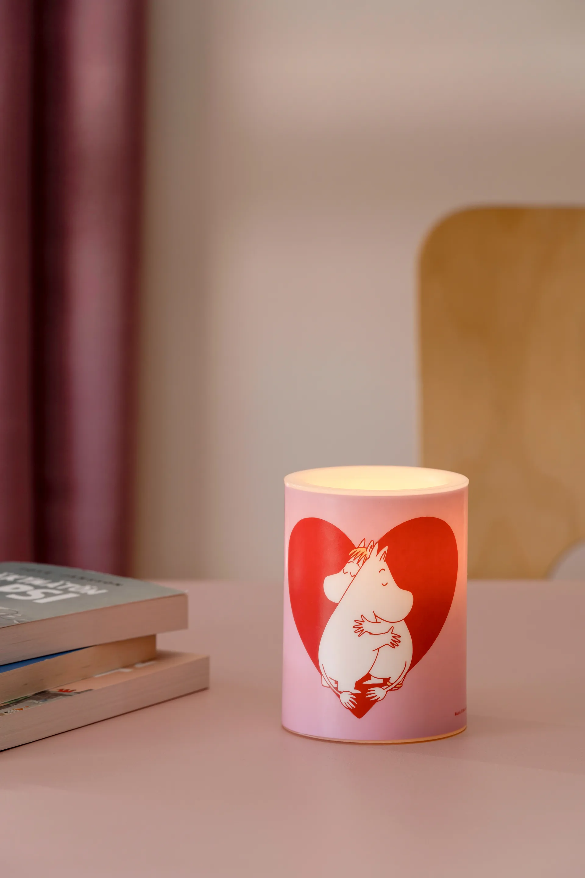 Moomin blokkaars LED 10 cm, Heart Muurla