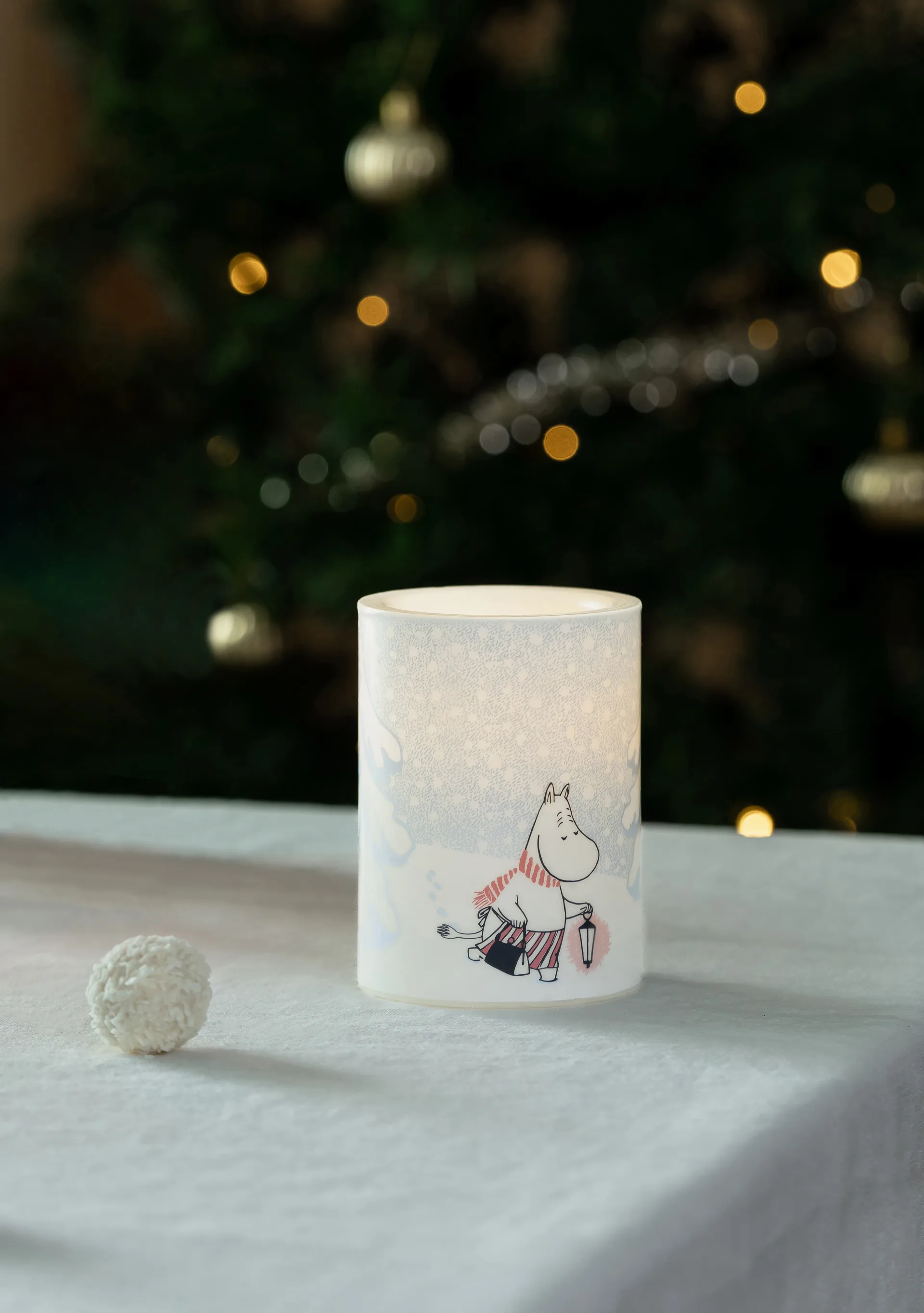 Moomin blokkaars LED 10 cm, Let it snow Muurla
