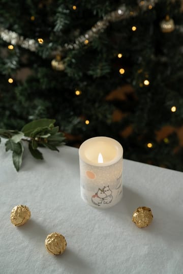 Moomin blokkaars LED 10 cm - Let it snow - Muurla