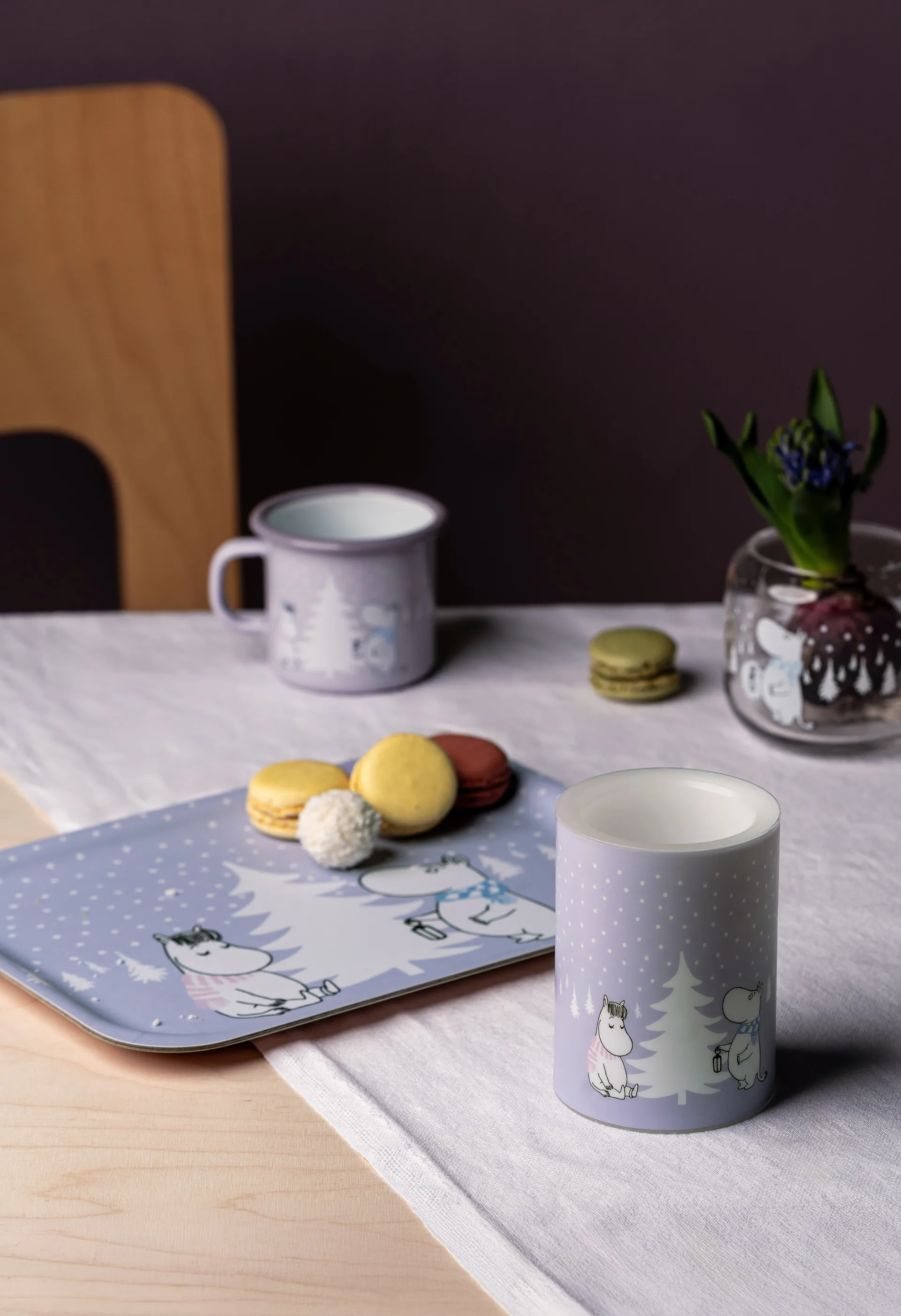 Moomin blokkaars LED 10 cm, Snowfall Muurla