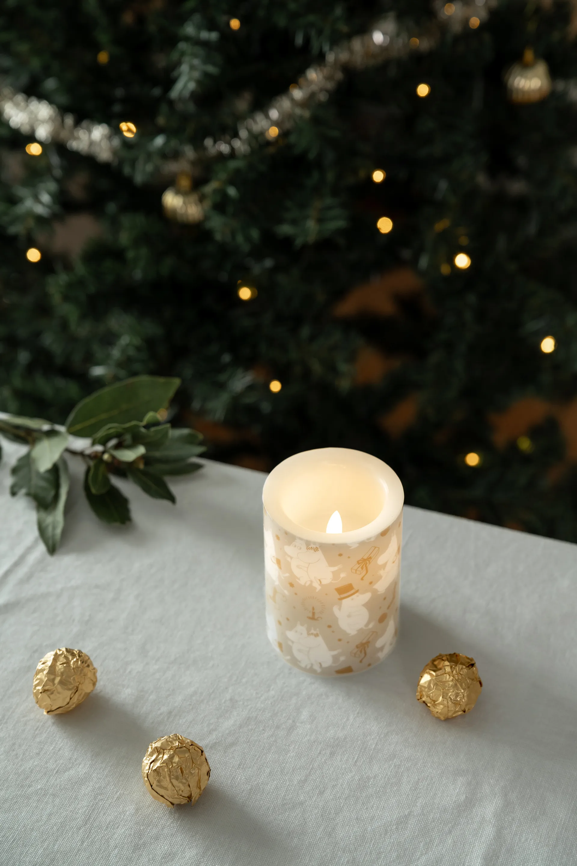 Moomin blokkaars LED 10 cm, Sparkling stars Muurla