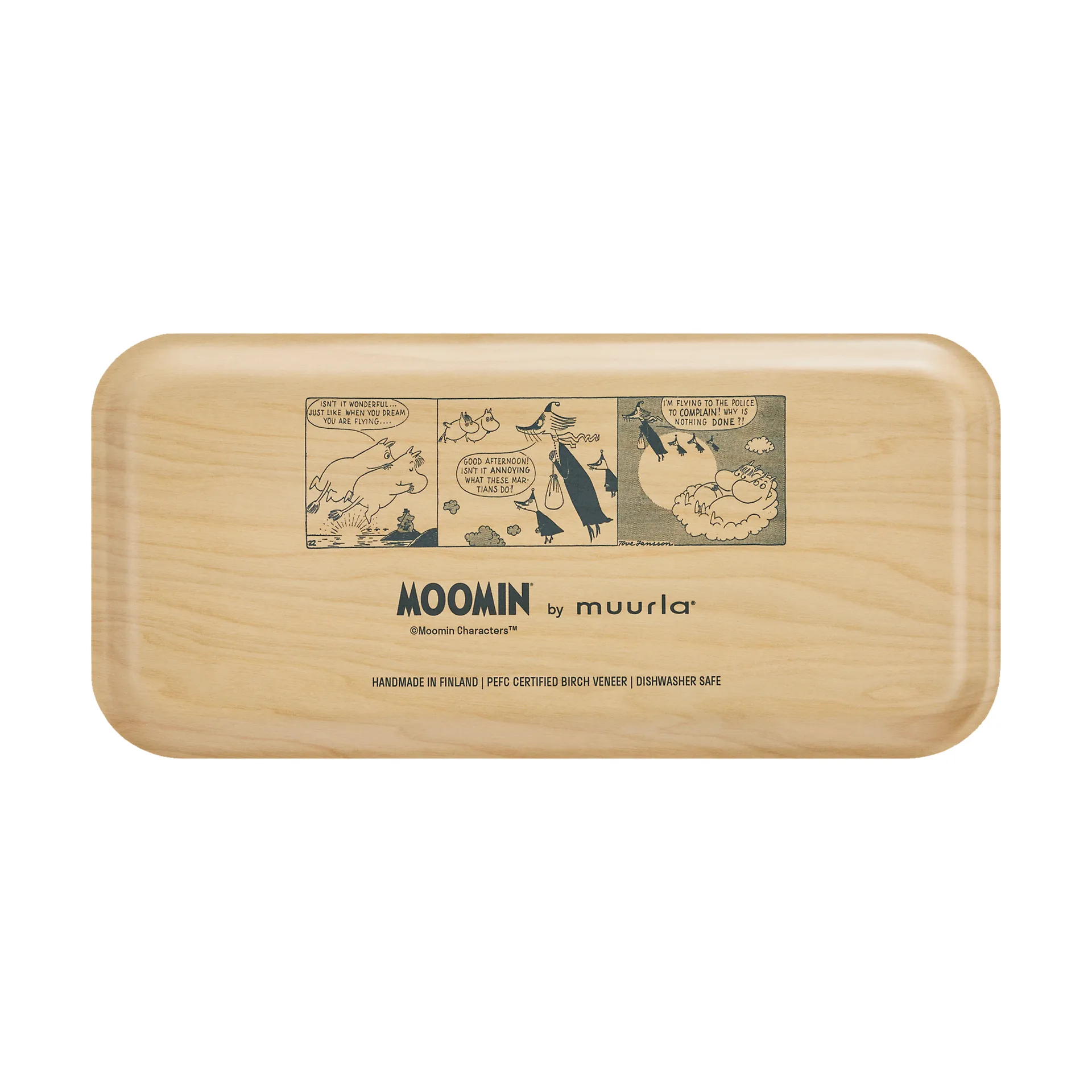Moomin dienblad 13x27 cm, In the clouds Muurla