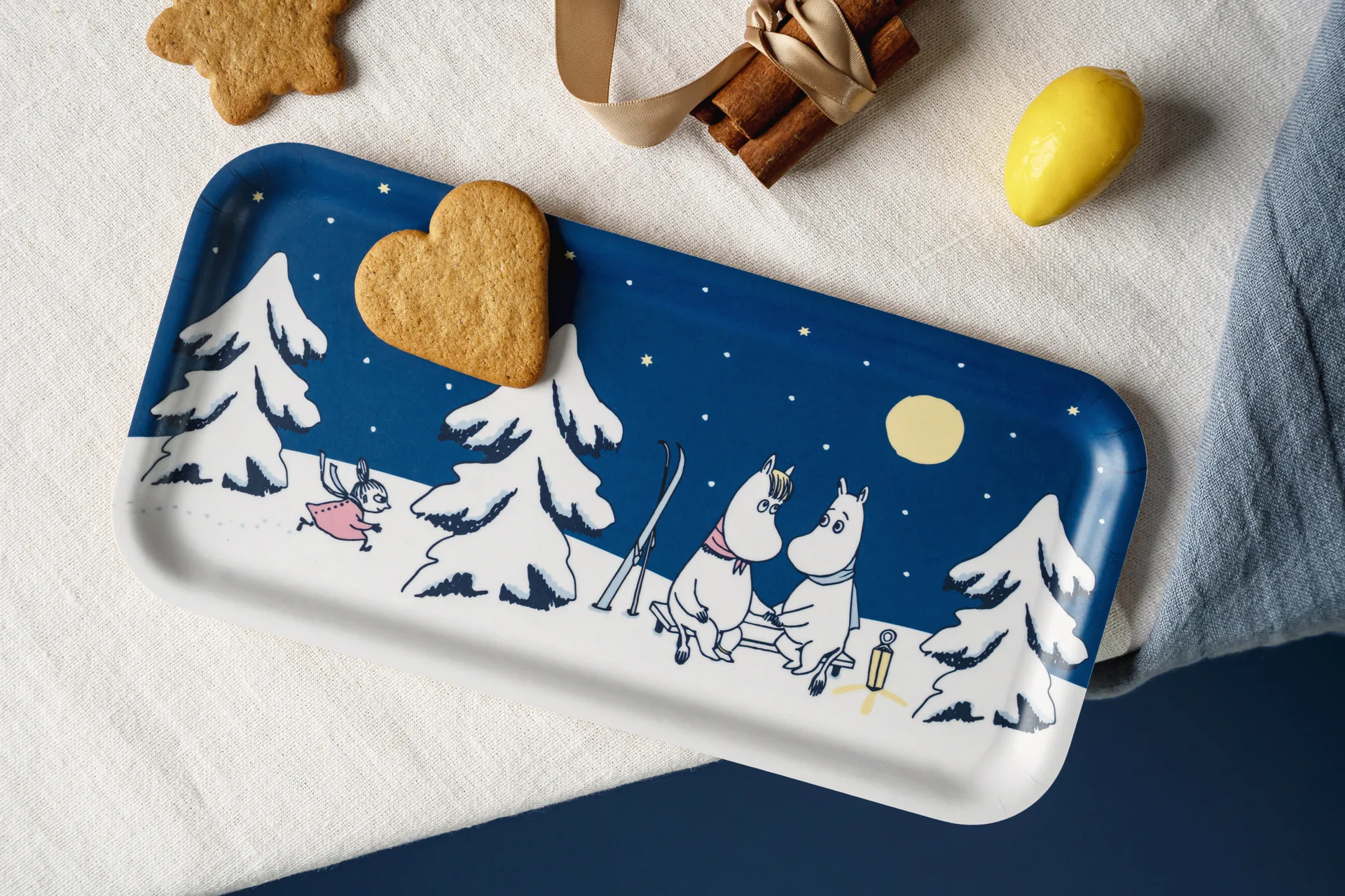 Moomin dienblad 13x27 cm, Starry night Muurla