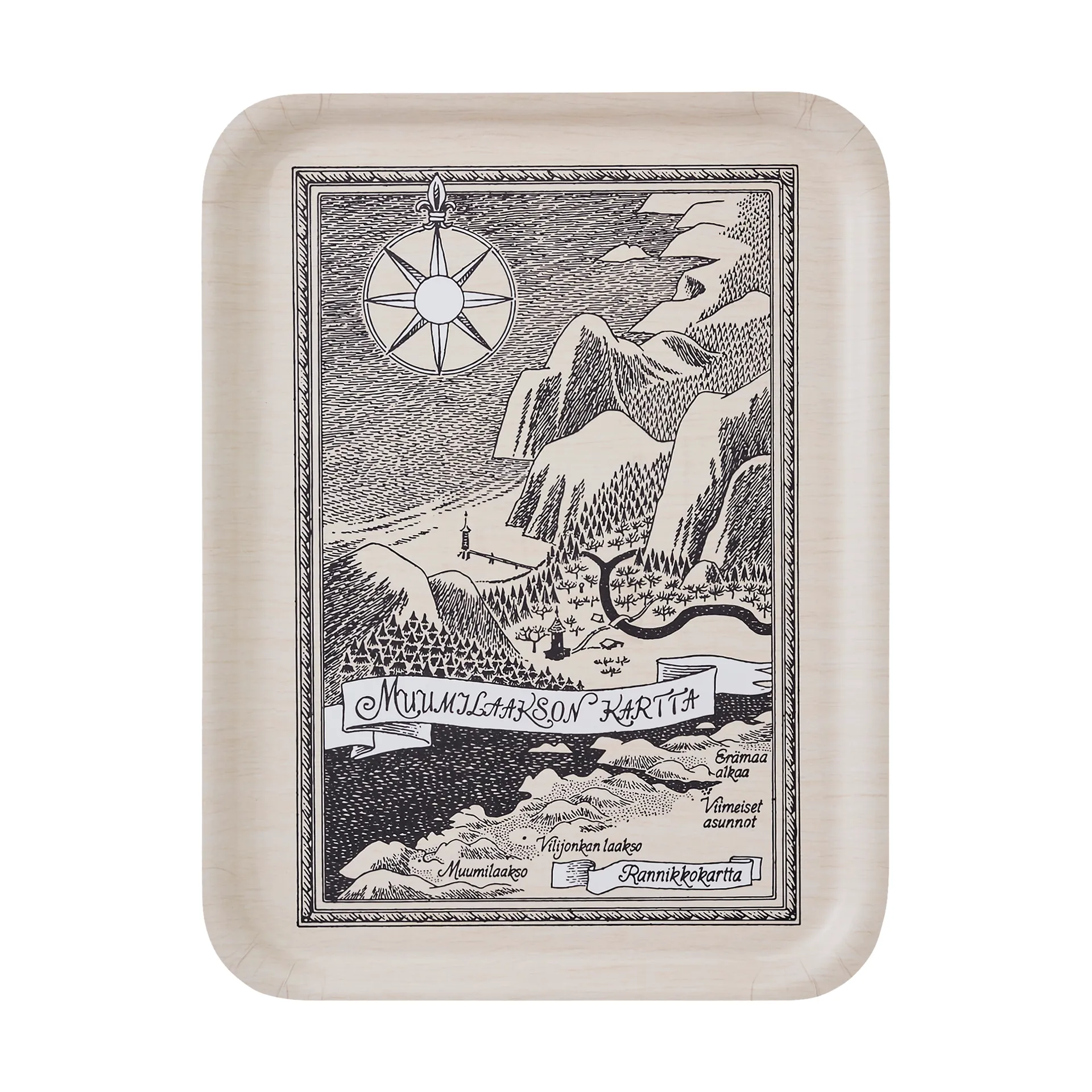 Moomin dienblad 32x42 cm, Finnish Moominvalley map Muurla