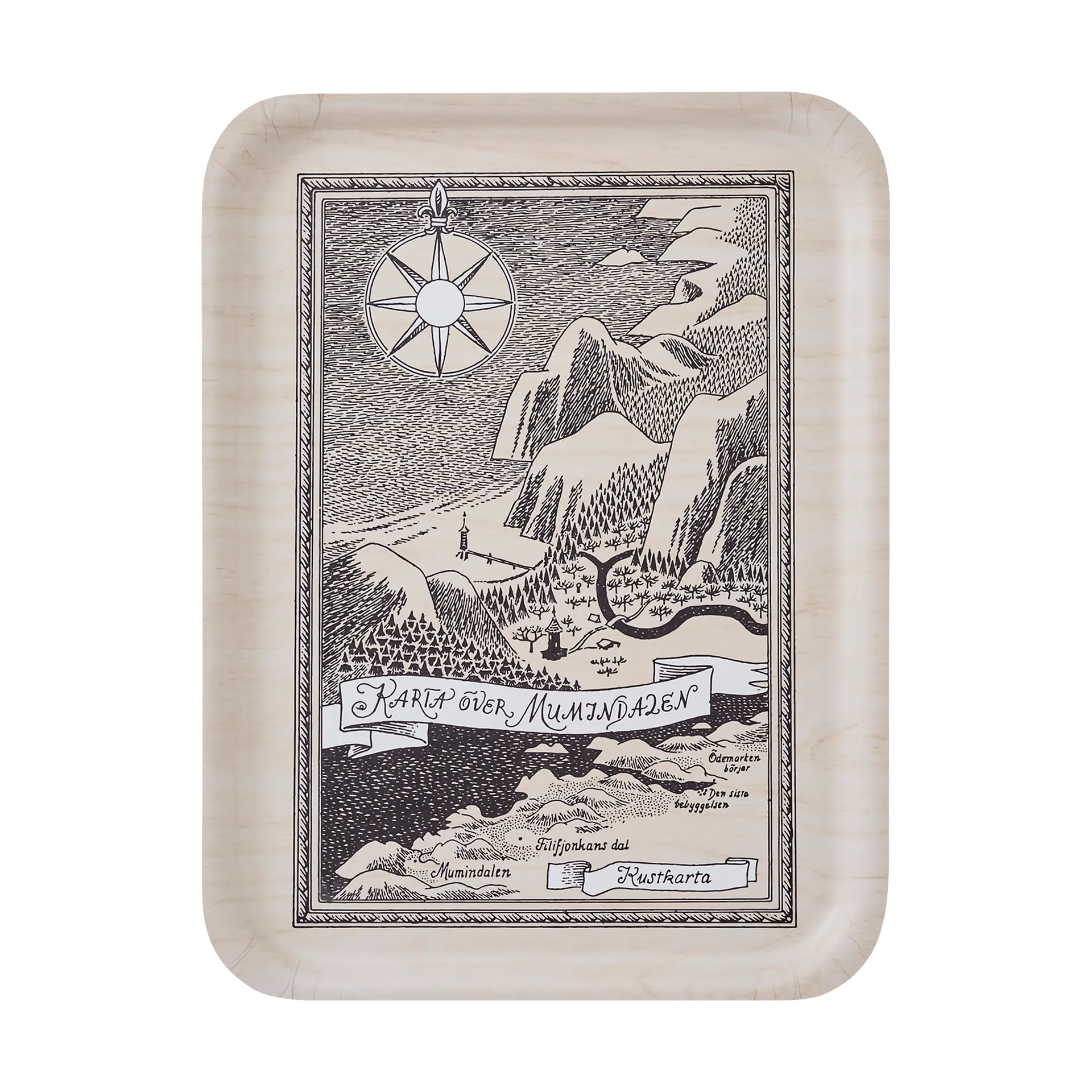 Moomin dienblad 32x42 cm, Swedish Moominvalley map Muurla