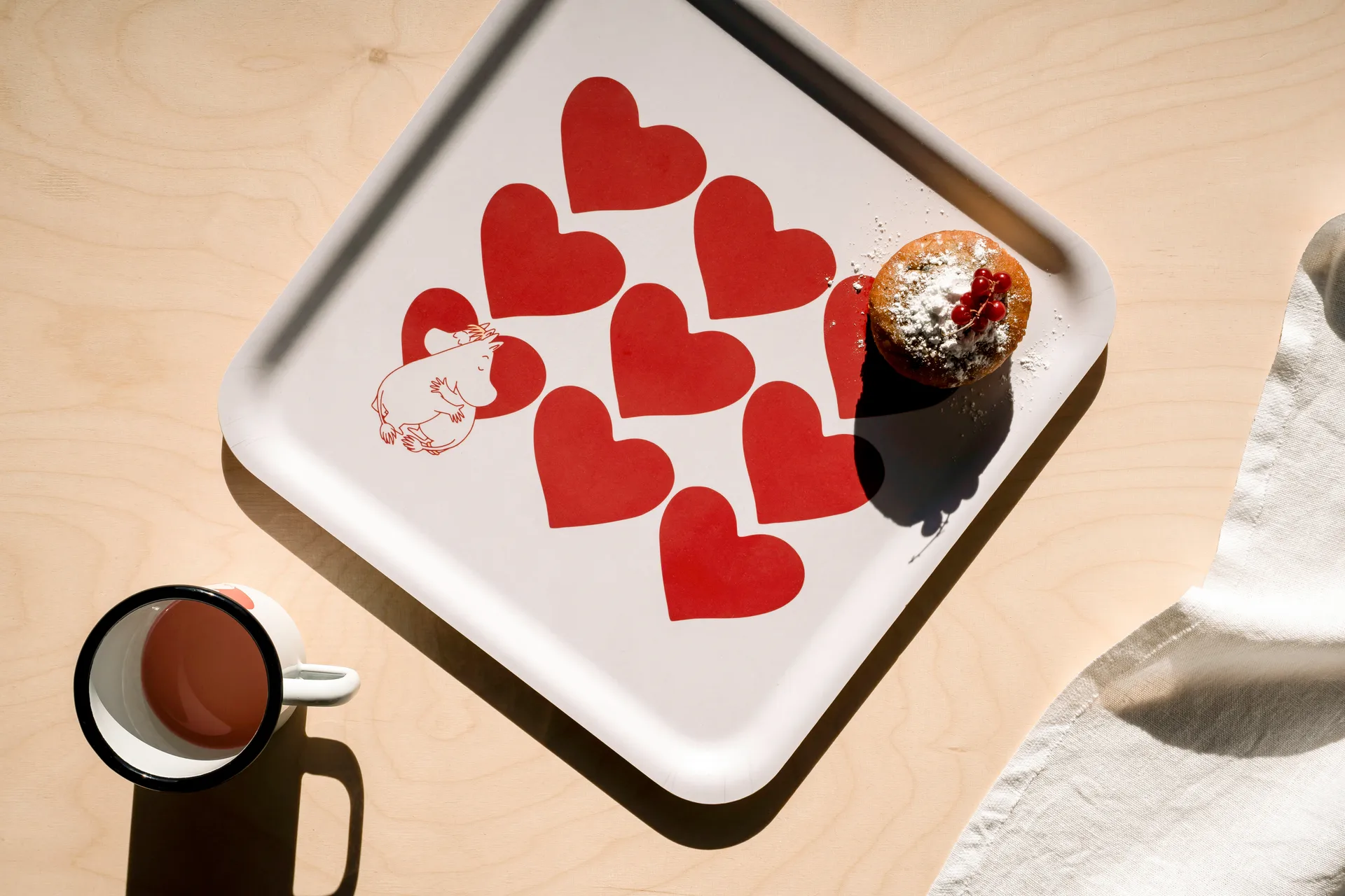 Moomin dienblad 33x33 cm, Heart Muurla