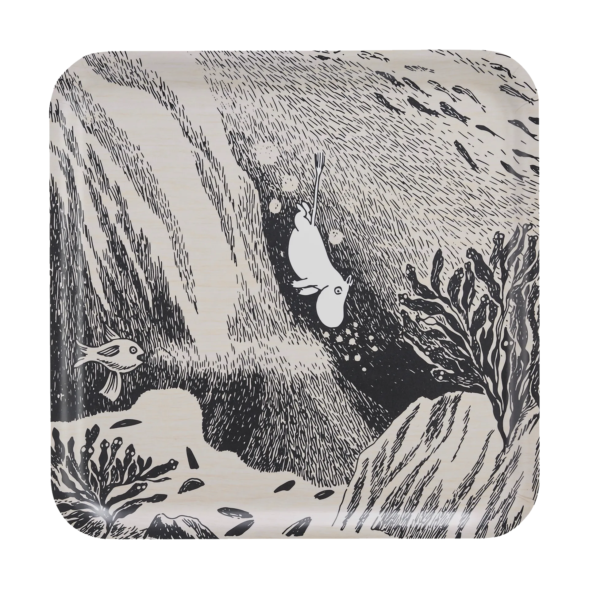 Moomin dienblad 33x33 cm, The dive Muurla