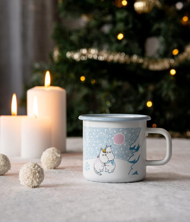 Moomin emaille mok 37 cl, Let it snow Muurla