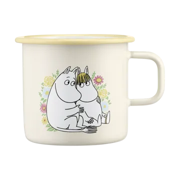 Moomin emaille mok 55 cl - Flowers - Muurla