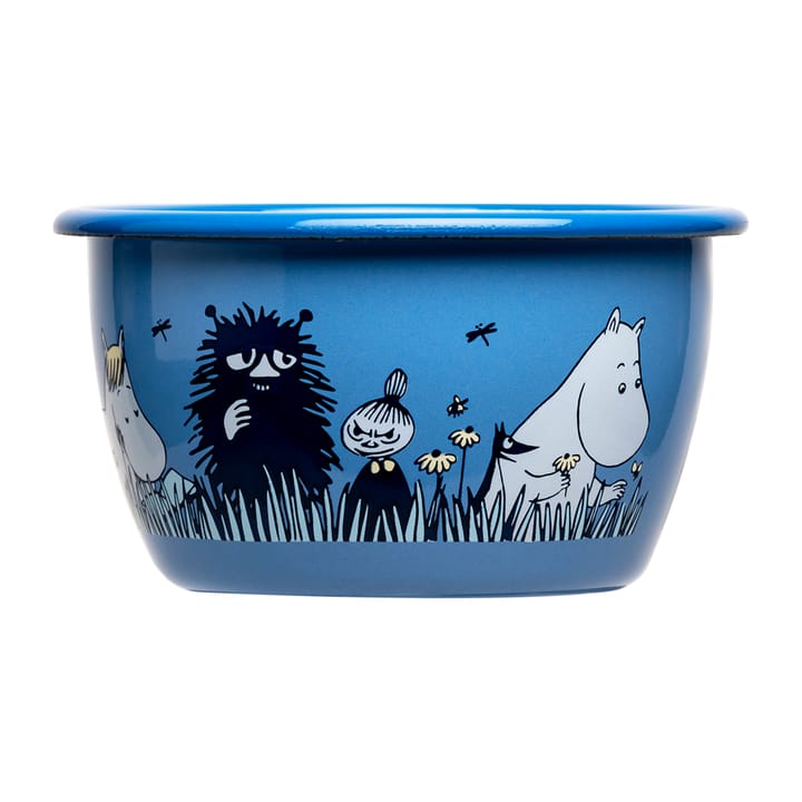 Moomin emaillen kom Vrienden 30 cl - Blauw - Muurla