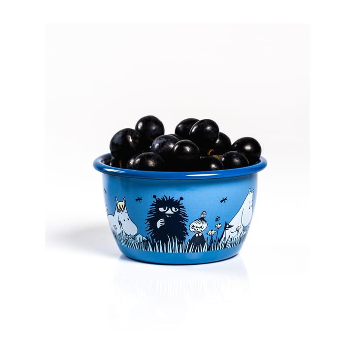 Moomin emaillen kom Vrienden 30 cl, Blauw Muurla