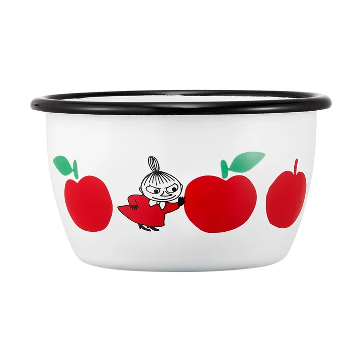 Moomin emailleschaal 30 cl - Joyfull Apples-röd - Muurla