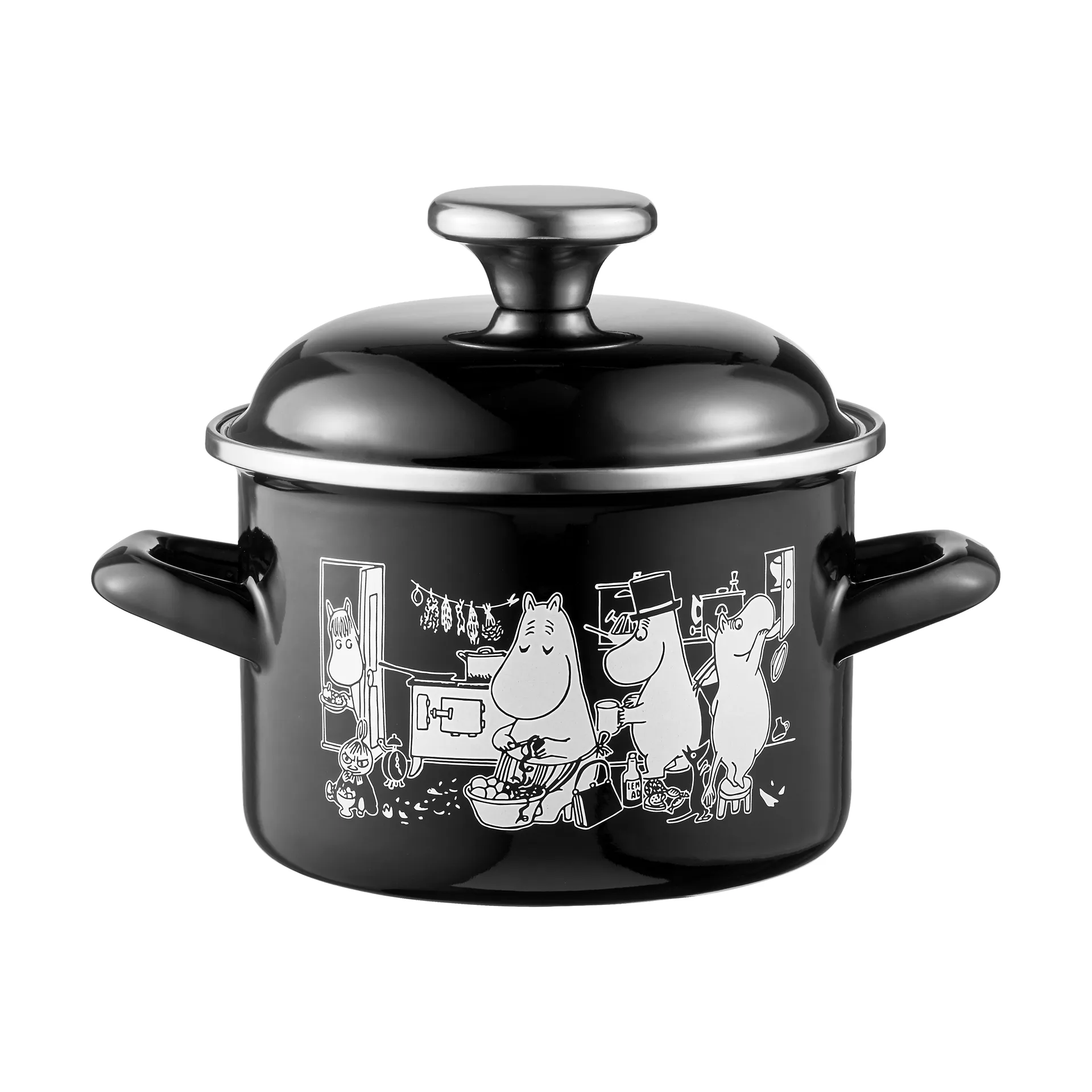 Moomin geëmailleerde pan hoge deksel  1,5 L, Kitchen Muurla