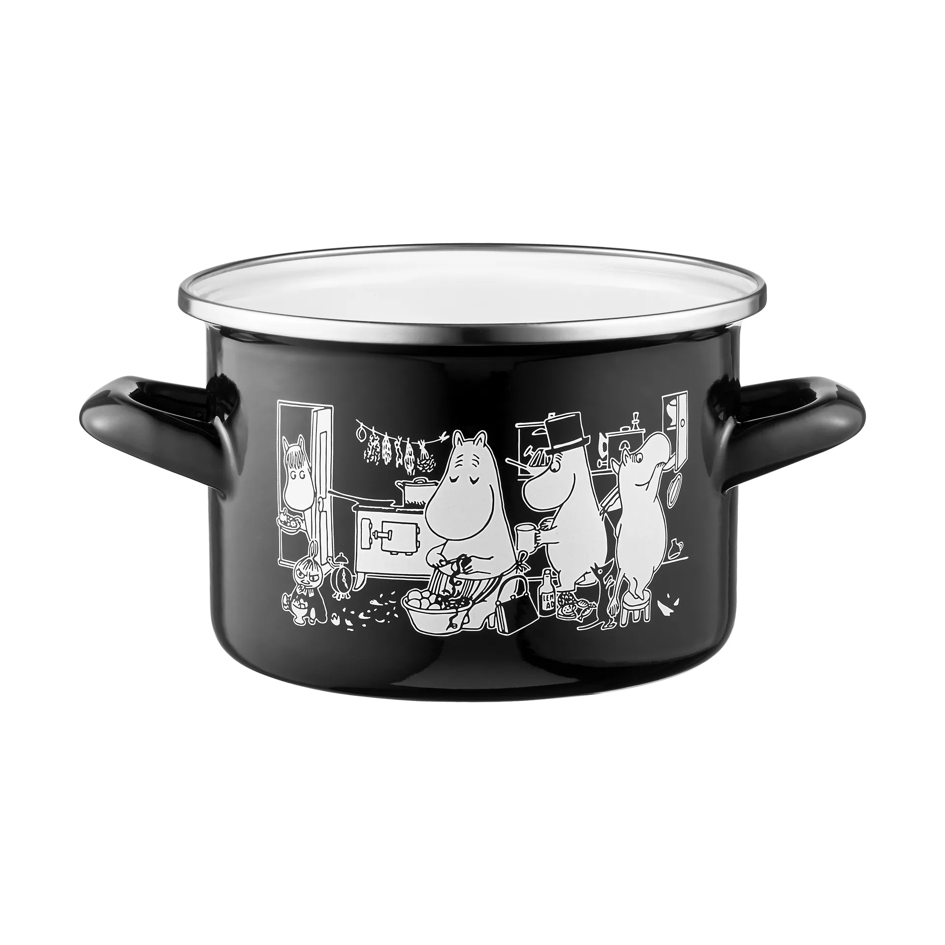 Moomin geëmailleerde pan hoge deksel  1,5 L, Kitchen Muurla