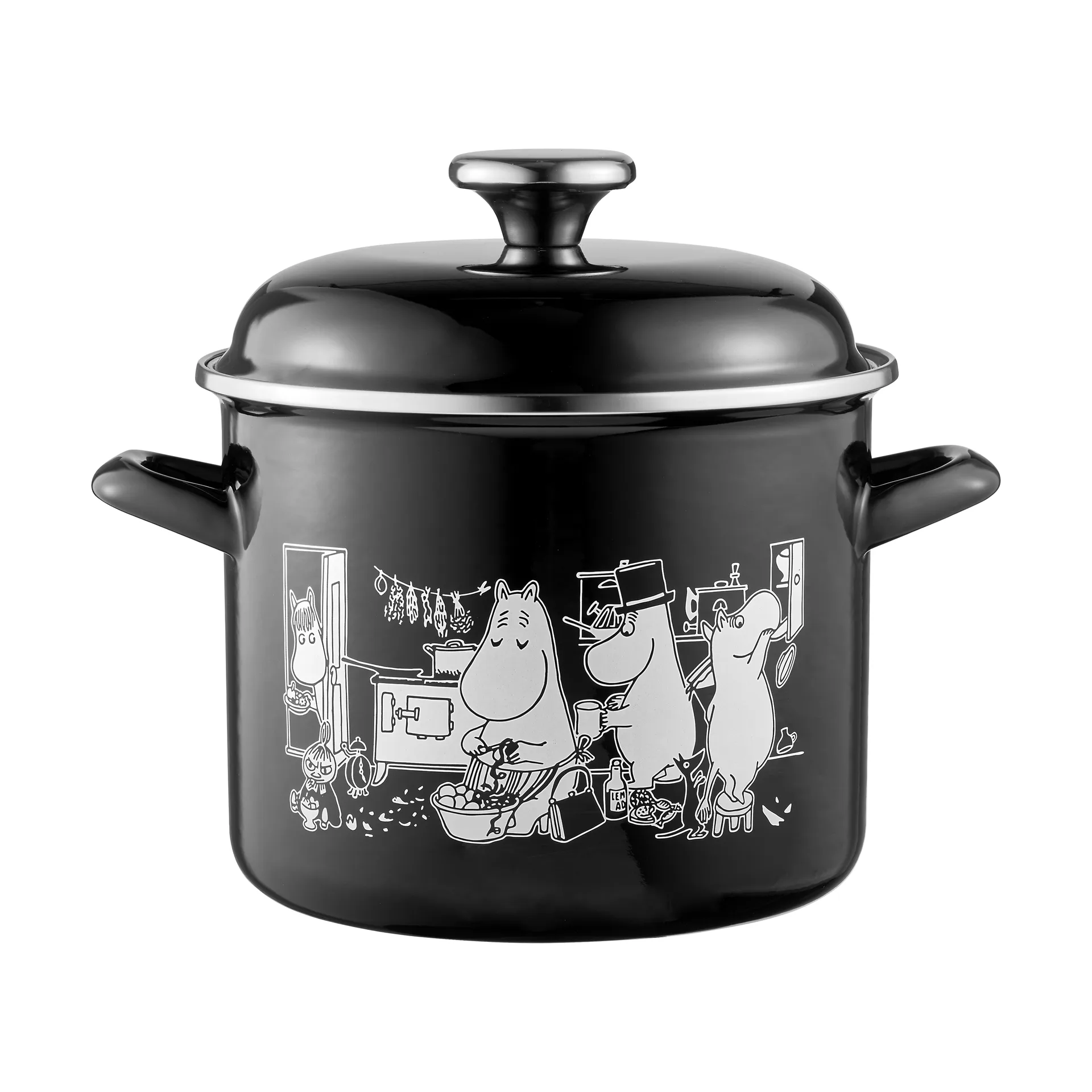 Moomin geëmailleerde pan hoge deksel 3,5 L, Kitchen Muurla