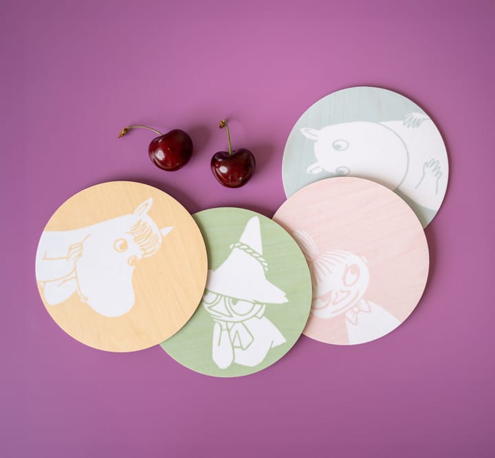 Moomin glasonderzetter Ø10 cm 4 delar, Moomin characters Muurla