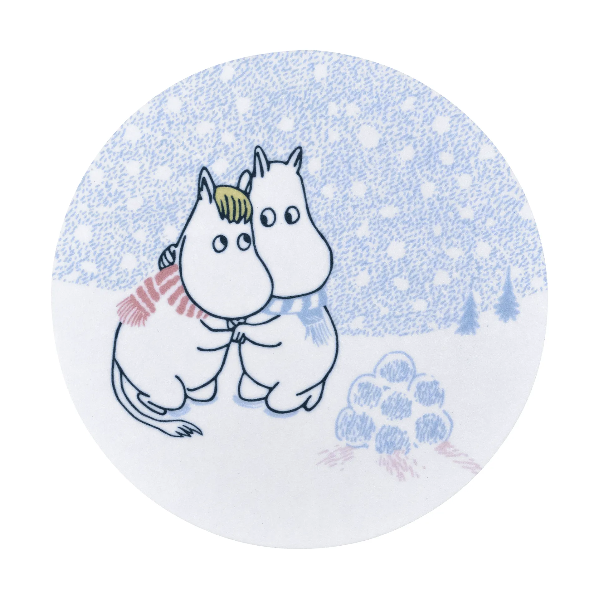 Moomin glasonderzetter Ø10 cm, Let it snow Muurla