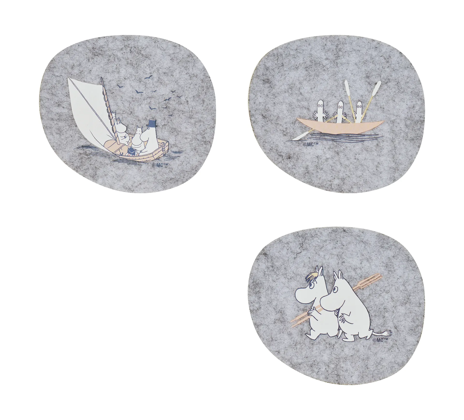 Moomin glasonderzetter 9,5x11 cm 4 stuks, Sailors Muurla