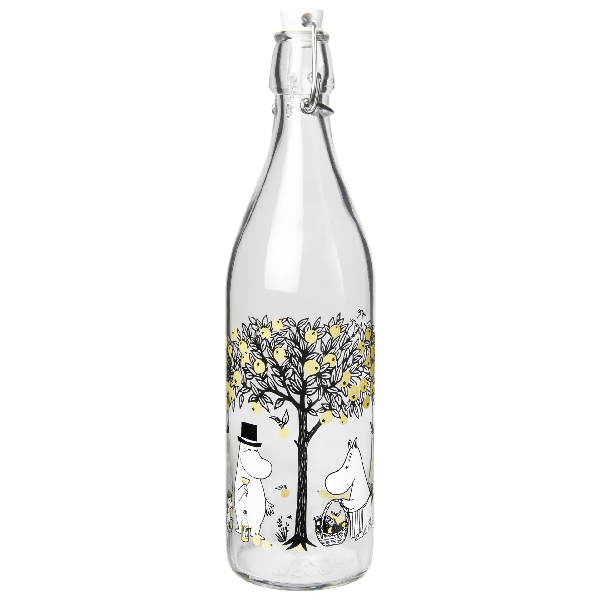 Moomin glazen fles 1 L, Apples Muurla