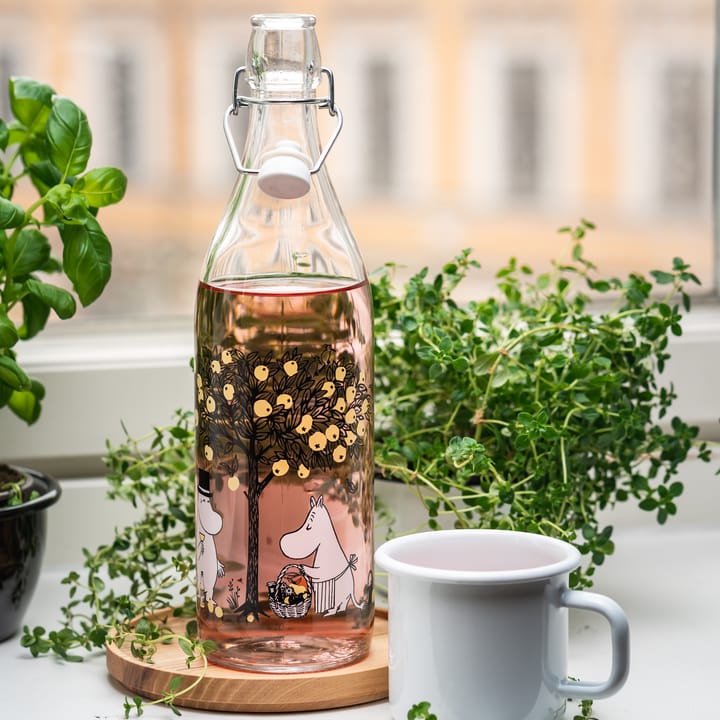 Moomin glazen fles 1 L, Apples Muurla
