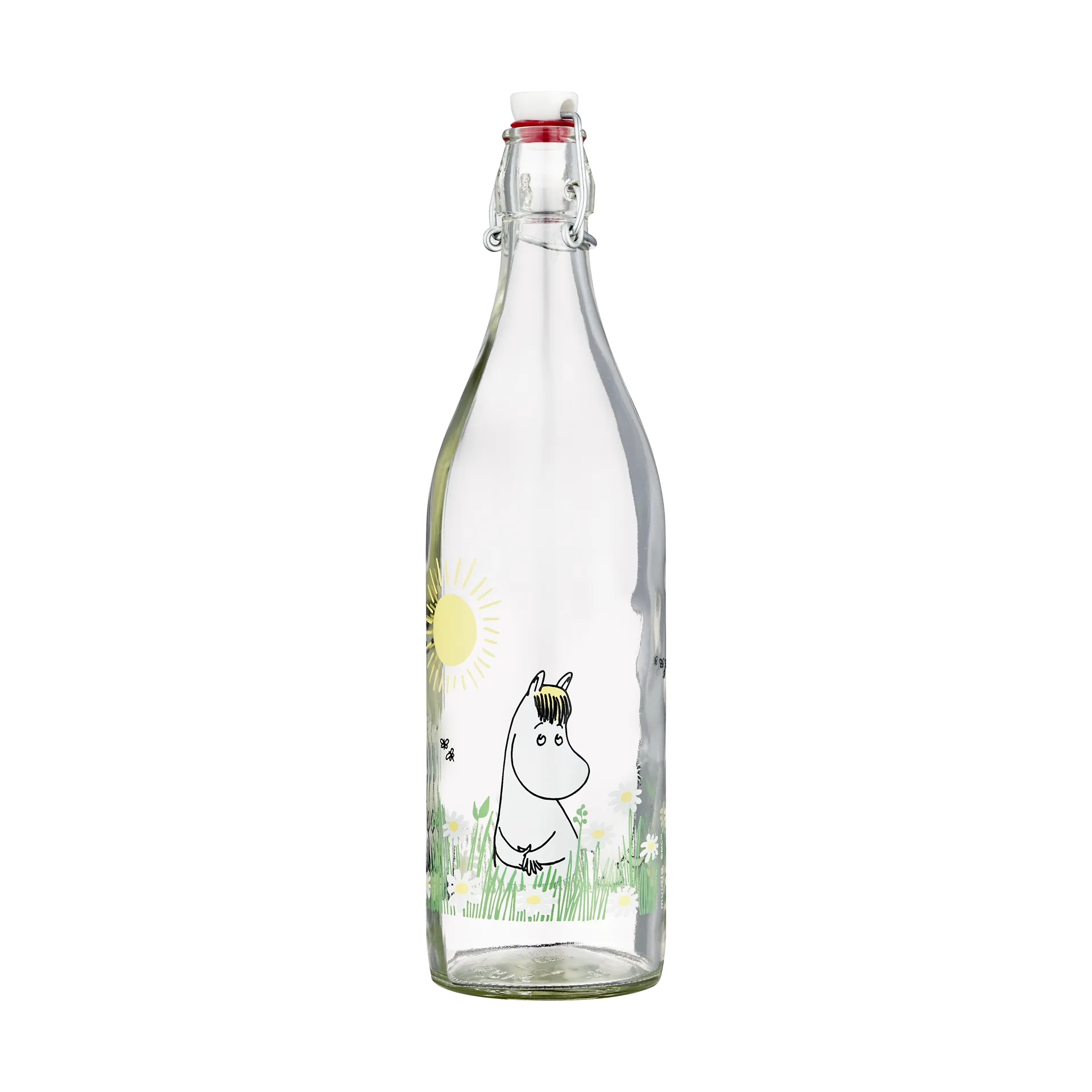 Moomin glazen fles 1 L, Meadow Muurla