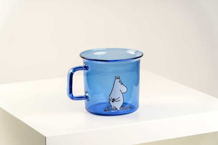 Moomin glazen mok 35 cl, Blauw Muurla