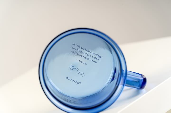Moomin glazen mok 35 cl, Blauw Muurla