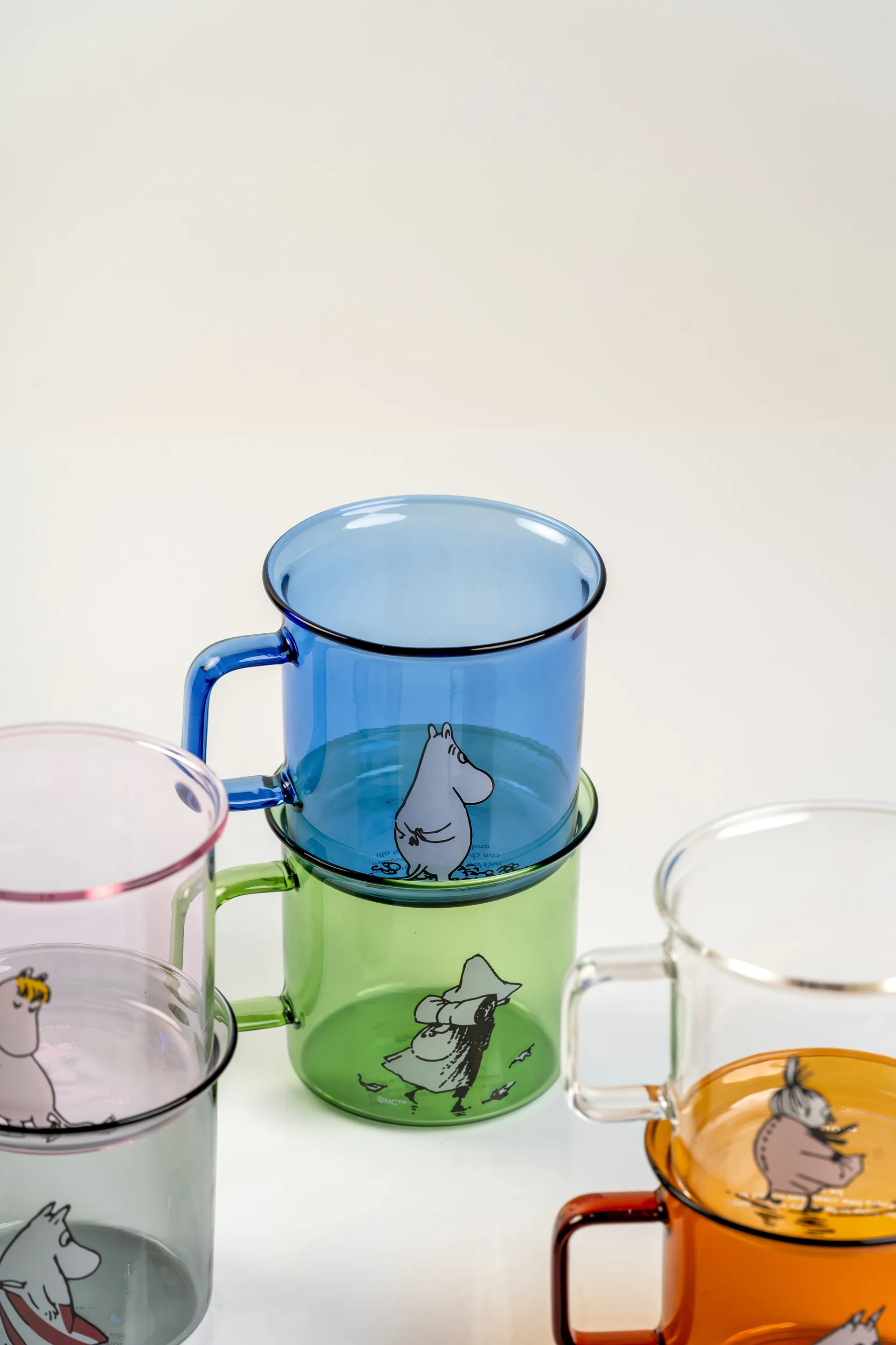 Moomin glazen mok 35 cl, Blauw Muurla